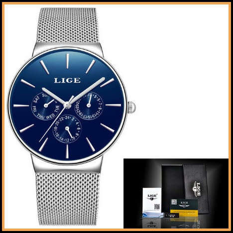 LIGE 9868 - MilanTop Brand Luxury Waterproof Ultra Thin Multifunction Watch
