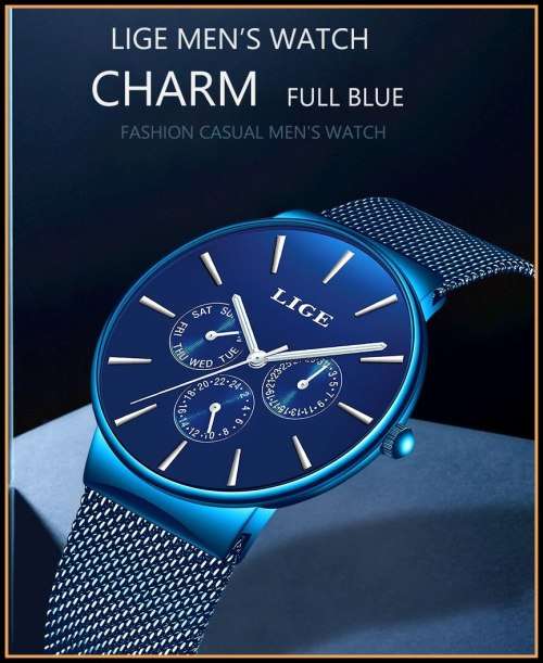 LIGE 9868 - Milan*Top Brand Luxury Waterproof Ultra Thin Multifunction Unisex Watch