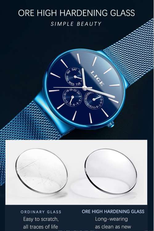 LIGE 9868 - Milan*Top Brand Luxury Waterproof Ultra Thin Multifunction Unisex Watch