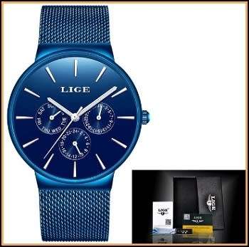 LIGE 9868 - Milan*Top Brand Luxury Waterproof Ultra Thin Multifunction Unisex Watch