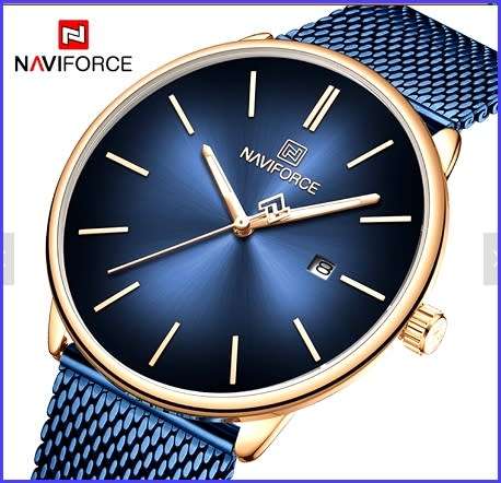 *Naviforce 3012 *  -Men Quality Fashion Watch *All Steel* Blue*