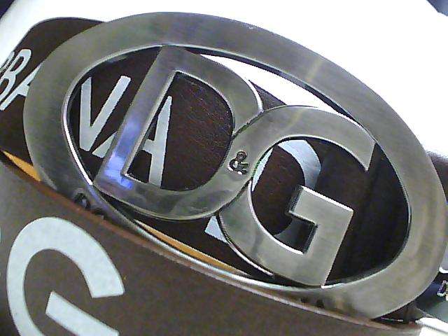 BROWN  BELT WITH BIG DOLCE + GABBANA   BUCKLE  "MADE IN USA"