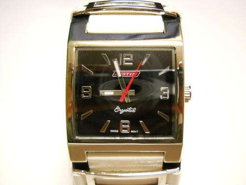 JUST ARRIVED---MODERN JUSTIN MENS  LEATHER STRAP--WHITE ON BLACK