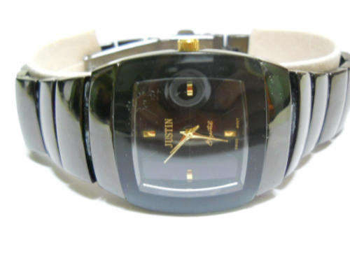 -MODERN JUSTIN MENS BLACK STEEL  WATCH**EXCELLENT QUALITY***