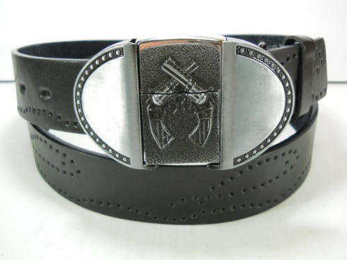 TWO GUN LIGHTER BUCKLE BLACK  BELT ******