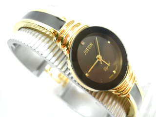 -MODERN JUSTIN  LADIES METAL  WATCH-GOLD COLORED and BLACK