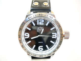 -ALTAV GENTS BIG LEATHER STRAP  WATCH-