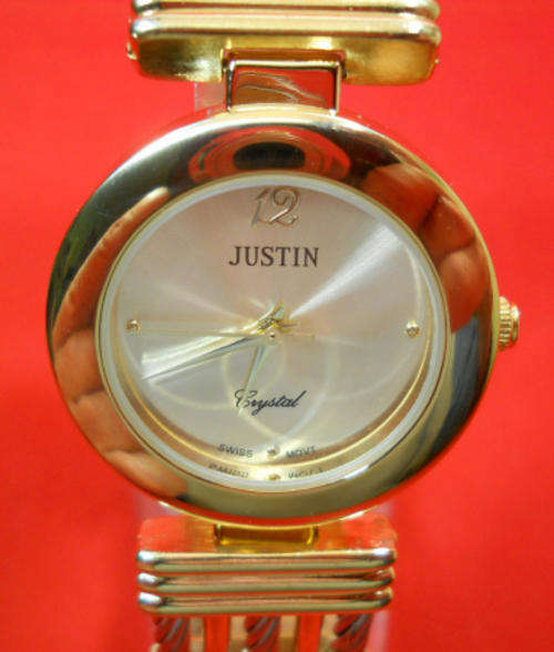 -MODERN JUSTIN  GENTS DRESS  WATCH-GOLD COLORED