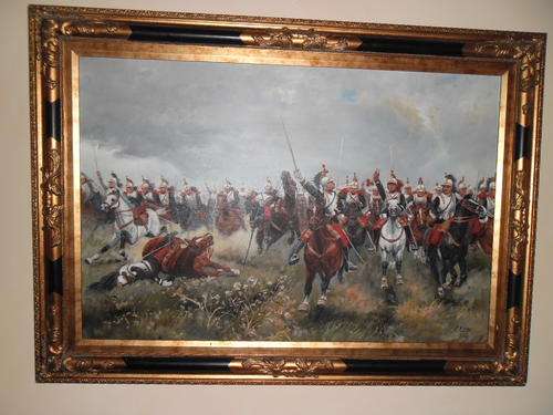 Very Large Cavelry (Horses) War Art oil on canvas
