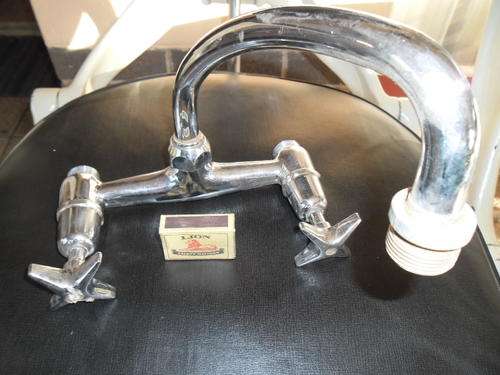 vintage well used chromed kitchen mixer tap