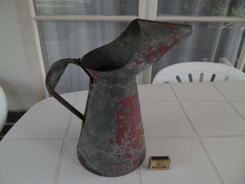 vintage large galvanize metal oil can 360mm high x 360mm wide