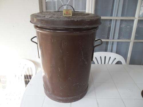 vintage used SP (SABS) metal galvanize bin with lid - rare