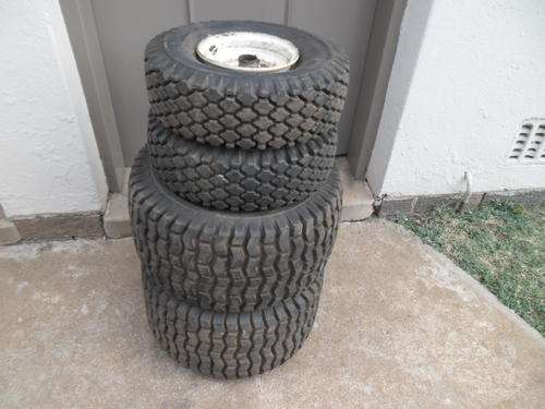 4 wheels with Carlisle U.S.A. tyres front size is 5.30/4.50-6 & back size is 18x9.50-8 all 2 ply
