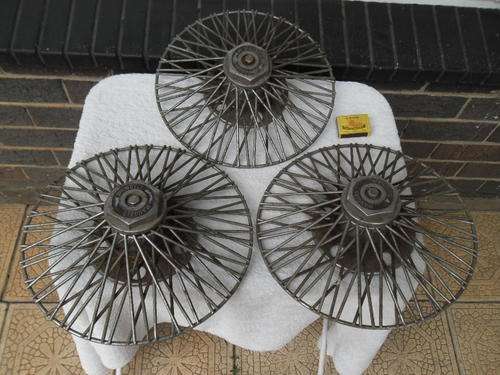 3 car metal mangels wire wheel caps size of each cap is 305mm wide