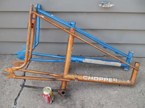 rare 2 chopper bicycle frams only size is 860mm long see condition