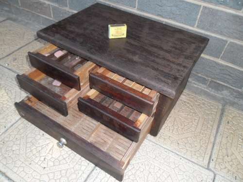 Watch maker spares wood cabinet 455mm wide weighs 9 kg need to be restored postage R150