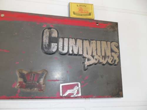 Cummins power badges on steel plate size 600mm x 150mm postage is R70