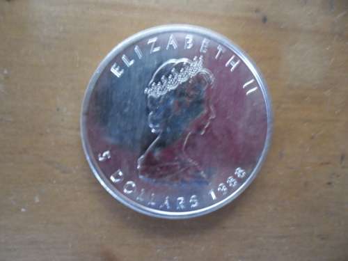 1988 Canadian silver maple leaf $5 1oz .9999 fine silver coin shipping postnet R100 only
