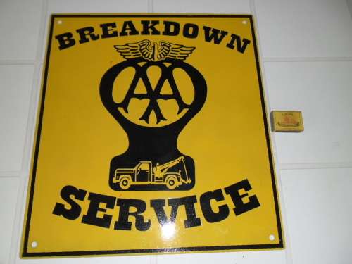 Heavy thick metal enamel breakdown reproduction sign 405mm wide postage R85