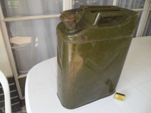 Metal jerry can size is 470mm high postage is R120