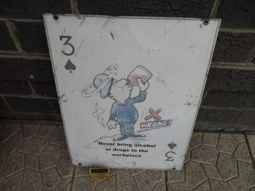 Used modern metal sign see condition size is 305mm x 405mm postage R60