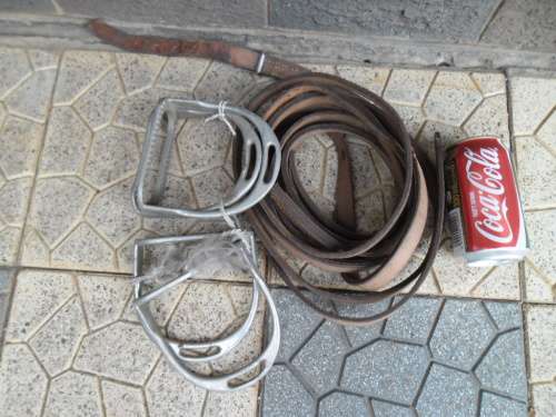 2 sets of stirrup made in England and some leather straps postage is R70