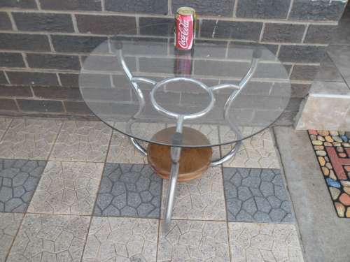 Very rare art deco Designers Chromed/wood/glass top table size is 530mm high collection only