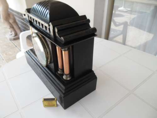 Very rare large cast iron mantel clock housing only weighs 14kg size is 400mm wide postage is R360