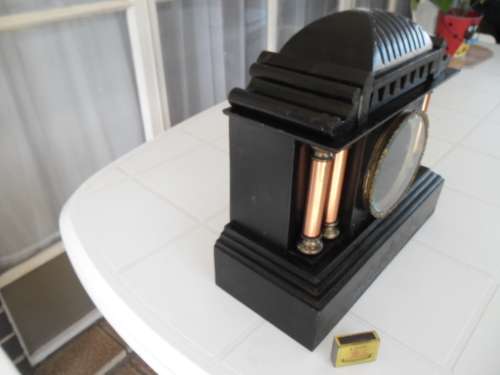 Very rare large cast iron mantel clock housing only weighs 14kg size is 400mm wide postage is R360