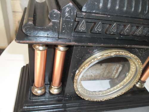 Very rare large cast iron mantel clock housing only weighs 14kg size is 400mm wide postage is R360