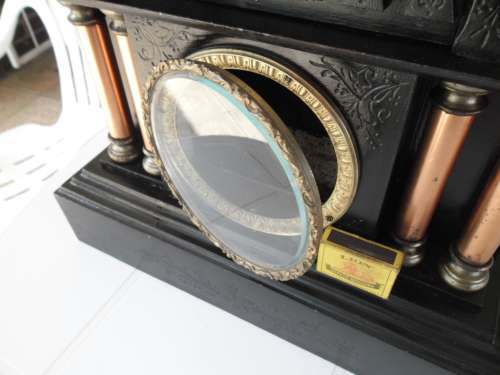 Very rare large cast iron mantel clock housing only weighs 14kg size is 400mm wide postage is R360