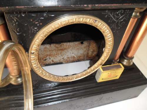 Very rare large cast iron mantel clock housing only weighs 14kg size is 400mm wide postage is R360