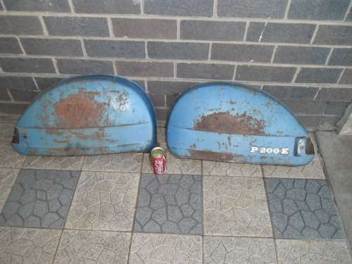 2 original  metal Vespa P200E scooter back mud guards ordinary postage is R120