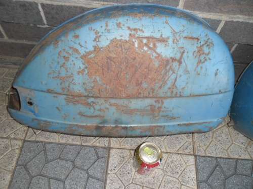 2 original  metal Vespa P200E scooter back mud guards ordinary postage is R120