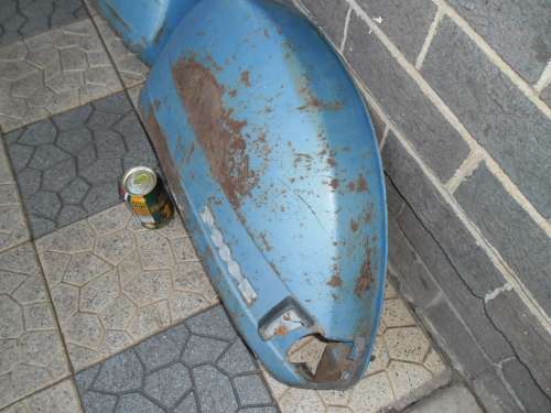 2 original  metal Vespa P200E scooter back mud guards ordinary postage is R120