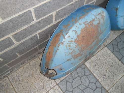 2 original  metal Vespa P200E scooter back mud guards ordinary postage is R120