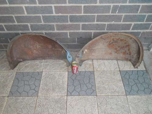 2 original  metal Vespa P200E scooter back mud guards ordinary postage is R120