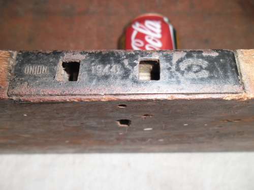 Stunning very rare very old wood box with brass handles on lock 1944 size 610mm long postage R180