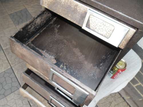 Stunning bad condition metal 6 draws cabinet size 420mm high weighs 11kg postage R170
