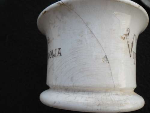 A Vinolia Shaving soap pot and lid see condition with cracks postnet postage R120