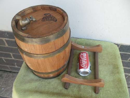 Wood barrel with stand and tap ant stopper complete barrel is 300mm long postnet postage R130