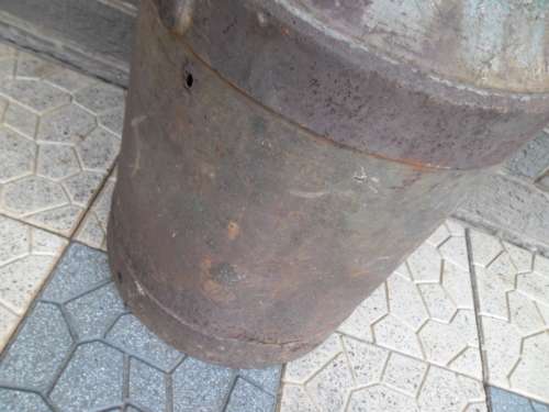 bad condition heavy & large old metal milk can with lid size 500mm high collection only