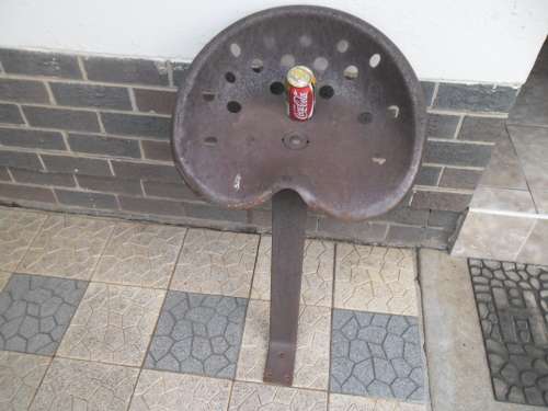 stunning very old and very large with thick bracket metal tractor seat 900mm high collection only