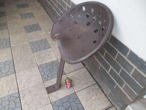 stunning very old and very large with thick bracket metal tractor seat 900mm high collection only
