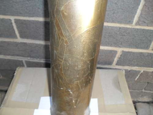 Brass and wood bullet shape display item size is 660mm long postnet postage R140