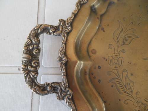 Large ovel 560mm wide brass tray add to your order R120 for Postnet postage