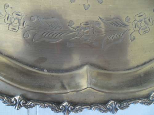 Large ovel 560mm wide brass tray add to your order R120 for Postnet postage