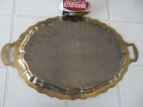 Large ovel 560mm wide brass tray add to your order R120 for Postnet postage