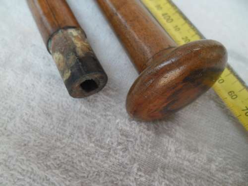 Very rare sword wood walking stick 920mm lg with brass fittings with sword 455mm lg inside