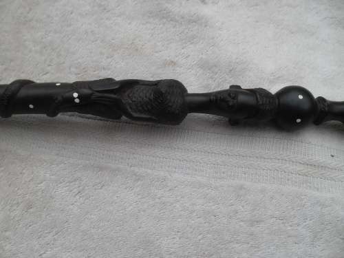 Very rare 940mm long wood highly detail walking stick